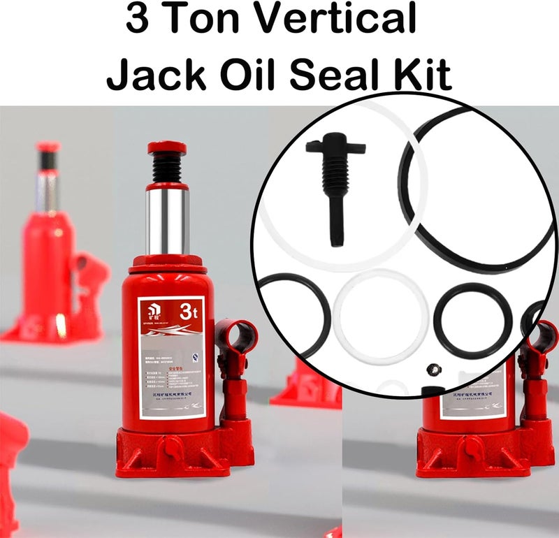 3DSKY 3 Ton Floor Jack Seal Kit Complete Repair Set, Oil Seal & O-Ring Replacement Kit for Horizontal Hydraulic Jacks - Image 3